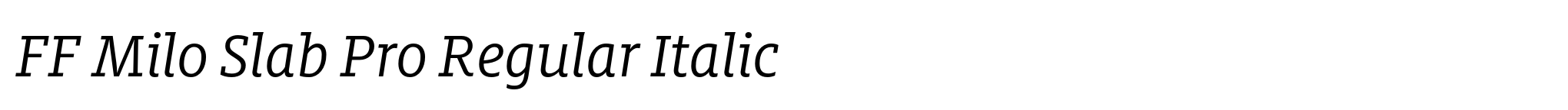 FF Milo Slab Pro Regular Italic image